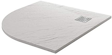 Idralite Plato de Ducha 90x90x2,6 CM Semicircular Blanco Efecto Piedra Mod. Blend