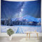 LB Schneeberg Wandteppich Sternenhimmel Wandbehang Winter Schnee Blau Nacht Landschaft Tapisserie für Wohnzimmer Schlafzimmer Wohnheim Wand Dekor,200x150cm