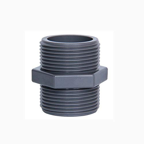 ZDX-GJZJ, 1pcs 1/2 3/4 1 1-1/4 1-1/2 BSP Filetage mâle Hex Nipple Union PVC Gris Tuyau Adaptateur Raccord Coupler Eau Connecteur bsp (Size : 1 1/2)