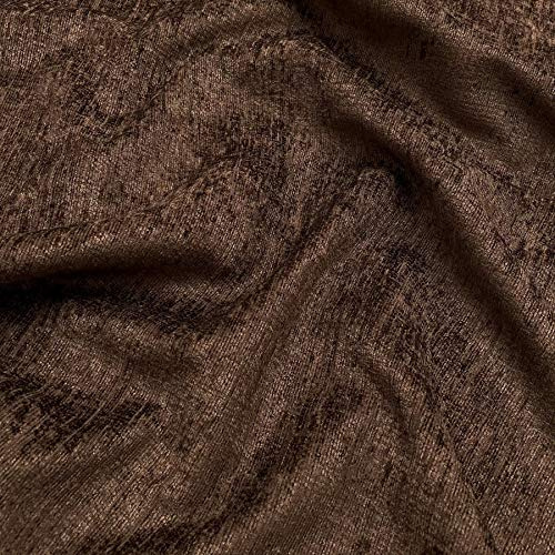 CHOCOLATE BROWN DESIGNER LUXURY SOFT PLAIN SOLID HEAVY WEIGHT UPHOLSTERY CURTAIN CUSHION CHENILLE VELVET FABRIC FIRE RETARDANT SHIMMERING LOOK SOFA FURNITURE MATERIAL SOLD BY THE METRE