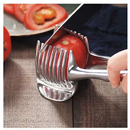 KOKSI Handheld Stainless Steel Fruit and Vegetable Slicer, Ideal for Tomato, Lemon