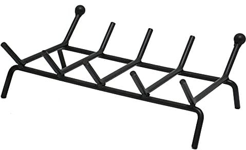 Poggialegna pesante a 5 barre brucia legna brace per camino in ferro battuto massiccio cm.50x30x15 h.quattro piedi in ghisa piena. diametro barra mm.12.Fatto e prodotto in Italia