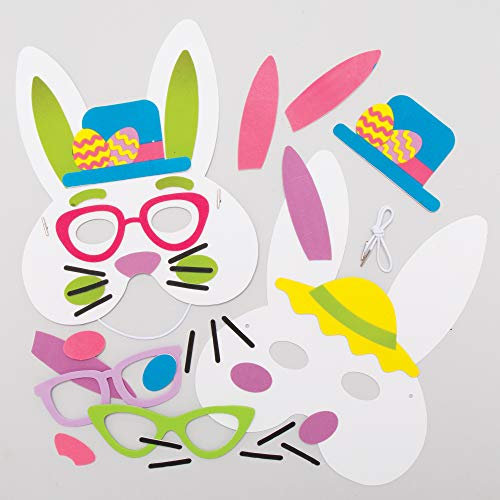 Baker Ross Osterhasen-Masken, 4er-Packung, Osterbasteln für Kinder, AX769