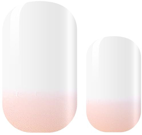 AVOA Beauty Nagelfolie -Babyboomer, gradient, rosa, weiß, Verlauf, ombre Nail Art Design, 16 dünne selbstklebende langanhaltende Nail Wraps