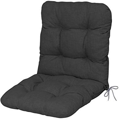 DILUMA | Niedriglehner Auflage 100x50 cm Anthrazit | Wasser- und Schmutzabweisende Polsterauflage mit Extra Dicker 8 cm Flockenfüllung | Sitzauflage für Gartenstühle
