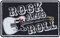 ROCK AND ROLL Aufnäher bestickt - Rocker Aufbügler Patch mit Gitarre Bügelbilder Rockabilly Sticker Geschenk Rock N Roll Emblem zum annähen/aufbügeln | 90x55mm