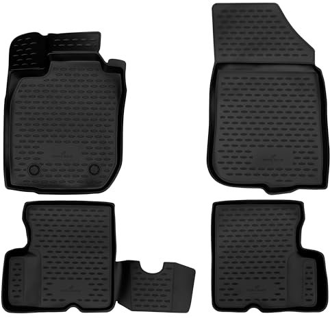 WALSER XTR Gummi Fussmatten Auto für Dacia Duster Frontantrieb (HS) 04/2010-2015, 100% passgenaue Auto Fußmatten, robuste Universal Fußmatte Auto, Gummimatten Auto, Auto Fussmatten Gummi