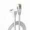 JUXINICE 90 Degree Cat6 Ethernet Cable White Down/UP Right Angled CAT 6 Ethernet Patch Cables Gigabit Network Cord RJ45 90 Degree Adapter (Downward Angle, 10FT)