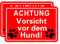 Joffreg Achtung Vorsicht vor dem Hund Schild,20 x 30 cm aus Stabiler Aluminium 1mm Reflektierendes Warnschild mit UV-Schutz,Wetterfest,einfache Montage,2 Stück