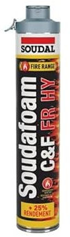 Soudafoam FR HY Click & Fix - Mousse PU pistolable coupe-feu - Soudal - 0,75 L
