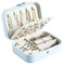 Lrikas Scatole Portagioie Gioielli da Viaggio da Donna Organizzatore da Ragazza Custodia Piccola da Gioielleria per Anelli Orecchini Collane Bracciali, 16,5 x 11,5 x 5,5 cm（Azzurro）