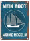 Mein Boot meine Regeln Metallschild in 15x20 cm mit Rostoptik in blau Blechschild im Used Look Geschenk für Bootsbesitzer und Segler die ihre Wohnung oder das Schiff verzieren