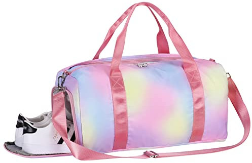 HAWEE Borsone da Viaggio Donna Uomo Impermeabile con Scomparto per Scarpe Grande Borsoni Palestra Pieghevole Borsa da Sport per Fitness Gym Weekend Yoga Piscina Ballare