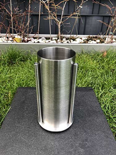 Grab-Vase-Edelstahl-Hochwertig-Grabschmuck-Friedhof
