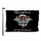 Swono Militärische Totenkopf-Flagge, 90 x 152 cm, Skelett mit Flügeln, Dolch, Kill Em Them All Let God Flagge, für Außen, Innenbereich, Büro, Arbeitsplatz, Zuhause, Garten, Geschäft