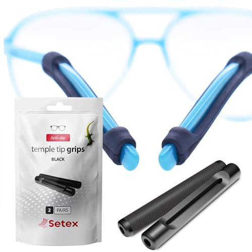 Setex Gecko Grip Bügelenden-Griffe für Brillen, Rutschfeste Brillen-Ohrgriffe, Innovative Mikrostrukturierte Faserenden, 49 mm Länge und 7 mm Breite