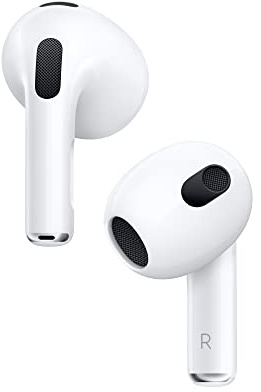 Apple AirPods (3rd Generation) Wireless Ear Buds, Bluetooth Headphones, Personalized Spatial Audio, Sweat and Water Resistant, Lightning Charging Case Included, Up to 30 Hours of Battery Life