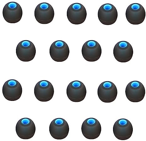 CYADCI Earbuds Replacement Tips Large,Silicone Earbud Tips Ear Gels Fit for Inner Hole from 3.8mm - 5.1mm Earphones 9 Pairs,Black-Blue