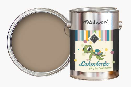 Caleo Color Lehmfarbe STEINEICHE Hellbraun, 2,25 Liter - ökologische Wandfarbe für Wohnzimmer und Co. - hoch deckend, tropffrei, geruchsneutral