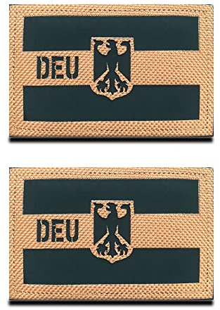 2 Stücke Braun Deutschland DEU Deutsche Flagge IR Infrarot Reflektierend Dekorative Applikationen Patches Taktische Militär Moral Abzeichen Für Taktische Kleidung Rucksack Uniform Jean Jacke