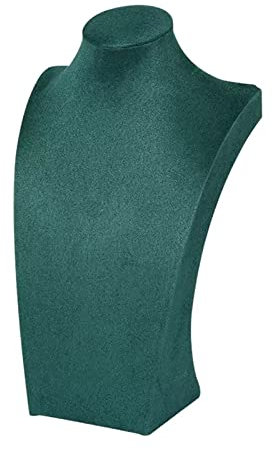Tonpop Schmuckständer Samt 3-dimensionaler Schmuckständer Halskette Anhänger Kette Schmuckbüste Displayhalter/Halskettenbüste, grüner Samt Halskettenständer Schmuck Organizer H
