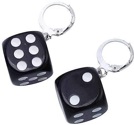 RORPOIR Würfel Ohrringe Stereoskopische Tropfenohrringe Cartoon 3D Schwarz Modischer Ohrschmuck für Frauen Kreative Ohrringe für Hochzeitsfeiern Muttertag Geburtstage und Jubiläen