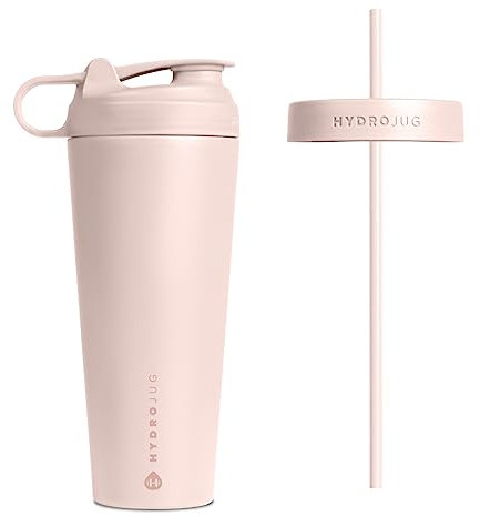 HydroJug Shaker Cup in acciaio inox da 680,4 g, perfetto per frullati proteici, bevande pre-allenamento, caffè freddo, facile miscelazione, isolamento sottovuoto, compatibile con portabicchieri, senza