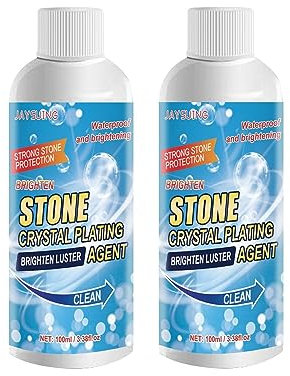 2 Stück 2023 Brandneuer Steinfleckenentferner-Reiniger, Küchenmarmor-Ölfleckenreiniger, Steinkristall-Beschichtungsmittelpolituren, für Marmor, Quarz, Fliesen, Granit