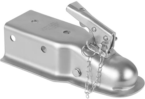 VEVOR Cabezal de Enganche para Remolque para Bola de Enganche Canal de 50,8 mm Carga de 2268 kg Acoplador de Lengüeta de Remolque Recto para Autocaravana, Furgoneta, SUV, Superficie Galvanizada