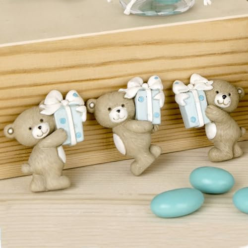 Doni Bomboniere 12pz BOMBONIERA Nascita Bimbo Magnete Orsetto Battesimo Bambino Regalo Maschio PENSIERINI Sacchetto SEGNAPOSTO Celeste Gadget FINE Festa RICORDINO Originali ECONOMICHE Idee Fai da Te