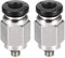 XYWHPGV Gerade pneumatische Push-to-Quick-Connect-Fittings M3 Außengewinde x 4 mm Rohr-AD Silberfarben 2 Stück(16180 cd22e b1ba5 d946c 5ec41 f6c08
