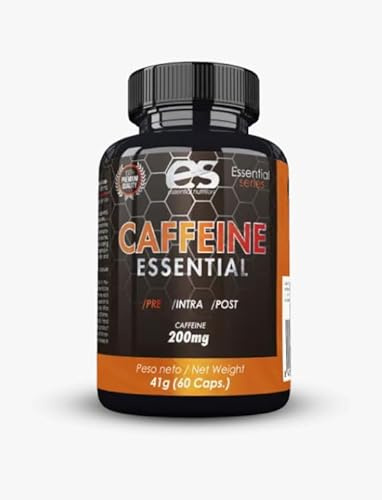 Cafeína Anhidra Pura de ESSENTIAL NUTRITION | 60 Tabletas de 200 mg Cafeína Efecto Rápido | Dosis Elevada| Para 2 meses