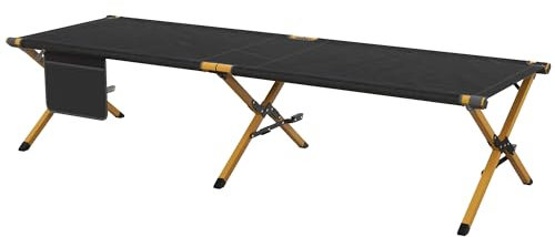 Outsunny Sonnenliege, Gartenliege, Klappbarer Liegestuhl mit Seitentache, Relaxliege, für Garten, Balkon, Oxford, Schwarz, 196 x 64 x 45 cm