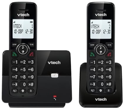 VTECH CS2001 Telefono wireless DECT a 2 combinati per la casa con blocco chiamate indesiderate, lungo raggio affidabile fino a 300m, ID chiamante
