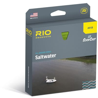 RIO Products Avid Salzwasser Fliegenschnur, All-Around-Serie, Fliegenschnur für Salzwasserangler, SlickCast, 2,4 m Länge, helles Seegras, Schnurgewicht #7