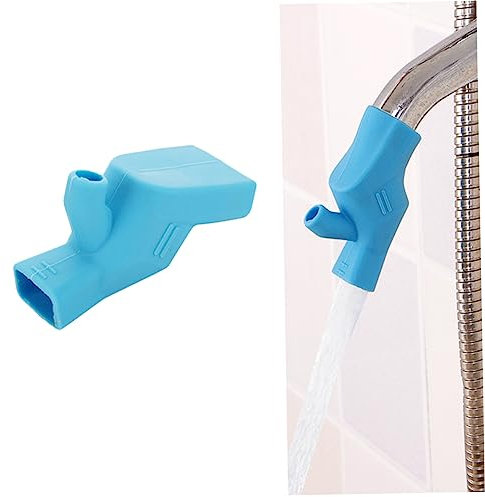 jojofuny Hochflexible Silikon Wasserhahnverlängerung für Badezimmer mit Spülmaschinenfestem Material und Einfacher Reinigung für Kinder und Kleinkinder Blau
