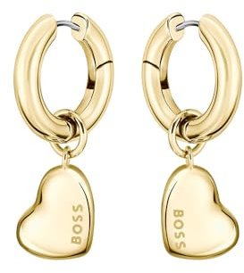 BOSS Jewelry Ohrringe für Damen Kollektion HONEY LOVE aus Gelbgold mit einem Herz-Anhänger - 1580641