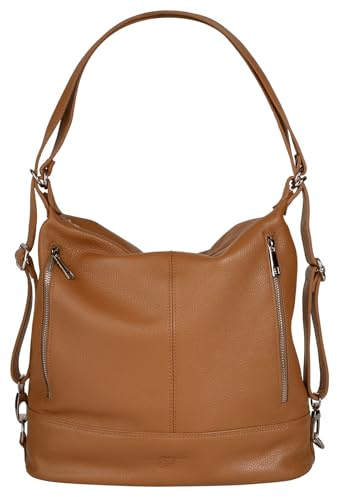 Samantha Look Rucksack Echt Leder Damen Made in Italy, 2-in-1-Design Backpack und Handtasche in einem