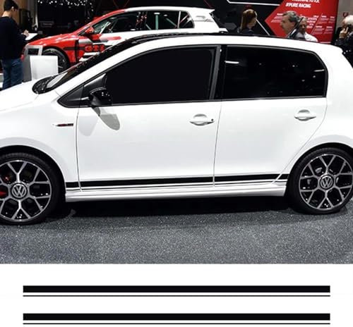 CTLTSRX 2 STÜCKE Auto Seitenstreifen Aufkleber Vinyl Film Auto Dekoration Aufkleber, für Volkswagen VW Golf Polo Automobil Auto Tuning Zubehör