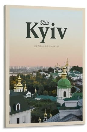 Fbaoda Kyiv Poster Vitger, Reiseposter, Leinwandkunst, Wanddekoration, Zimmer, Hausdekoration, Schlafzimmer, Büro, Poster, Drucke, Wandkunst, Paitings, rustikale Heimdekoration für Wohnen, 40 x 60