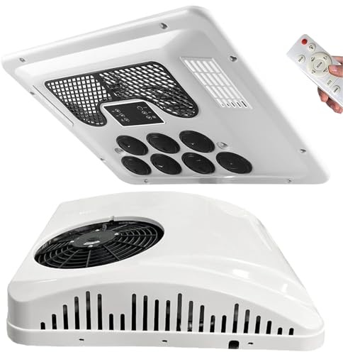 Kindevieft Climatiseur De Camion Unité De Climatisation éLectrique DiviséE Adapté à La Climatisation Refroidissement Rapide Faible Bruit pour Camping-Cars, Caravanes, Bus, Remorques, Tracteurs,48V