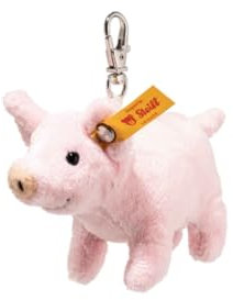 Steiff Anhänger Schwein 9cm rosa Glücksbringer, Glücksschweinchen, Plüsch Schwein Schlüsselanhänger, ideale Geschenkidee, waschmaschinenfest