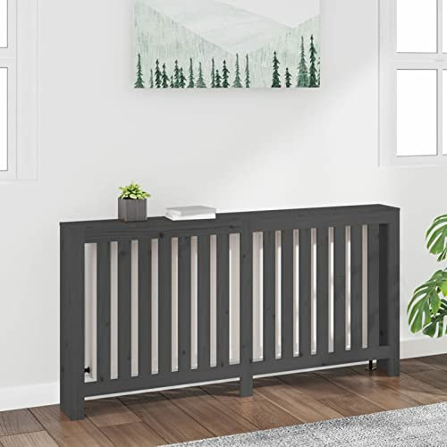 Juroupi Radiator Cover Grey 169x19x84 cm Solid Wood Pine,Radiator Cover,Radiator Cover Modern-822583