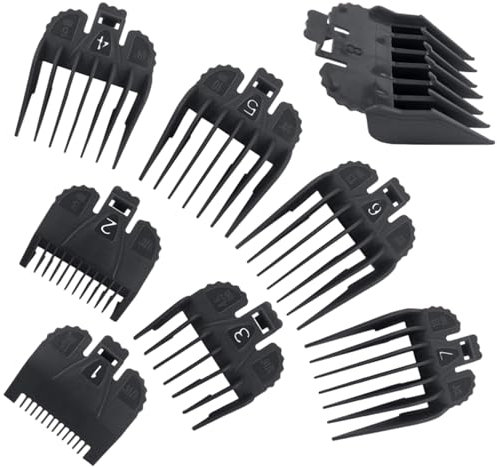 Landrain 8 Stück Aufsätze Clipper für Wahl Haarschneidemaschine(Schwarz)