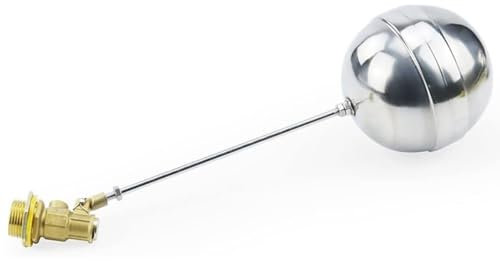 PLLJIAXUAMCLNL 1 Stück Edelstahl-Schwimmkugel-Schwimmerventile, 1/2'' 3/4'' 1'' Wassertank Schwimmendes Kugelventil SS201 Stem Flow Control Zisterne/Ausdehnungsgefäße (1')