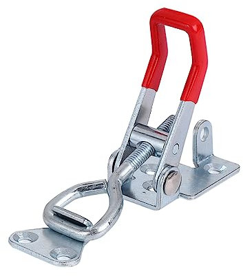 Gadpiparty 4 Stück Einstellbare Klemm vorrichtung Knebelverschlussklemme abschließbar Türriegel klemmzange grimpzange klemmbausteine vertikaler Kniehebelspanner Verriegelungsklemme Silver