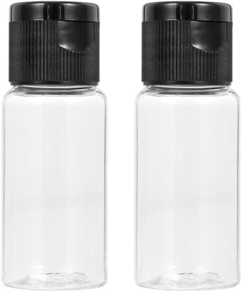 PAMINGONO 12 Stück 15 ml Kosmetikfläschchen aus PET Transparente Reise Emulsionsflaschen mit Schwarzem Klappdeckel Auslaufsichere Lotion Unterverpackungsbehälter für Sonnencreme und