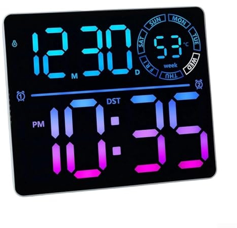 Hosrivae Großes LED-Display RGB-Uhr mit positiver und umgekehrter Countdown-Timer bis 99:59 Planung (weiß)