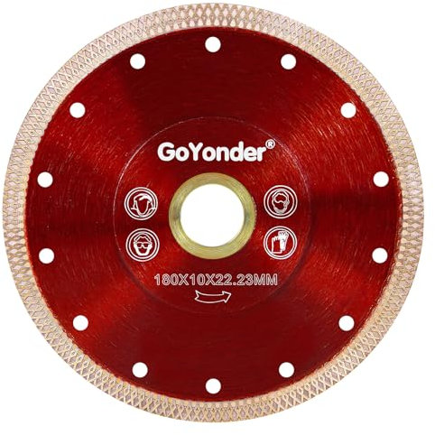 GoYonder 7D180mm Super Thin Diamond Ceramic Saw Blade Porcelain Cutting Blade for Cutting Ceramic Or Porcelain Tile (7 inch)