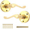 White Hinge Limited 2 Pairs of Round 55mm Victorian Polished Brass Scroll Latch Handles Internal Door Lever